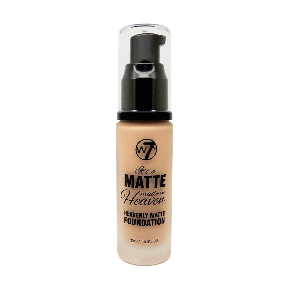Матувальний тональний крем для обличчя W7 Matte Made In Heaven Foundation Natural Beige, 30 мл